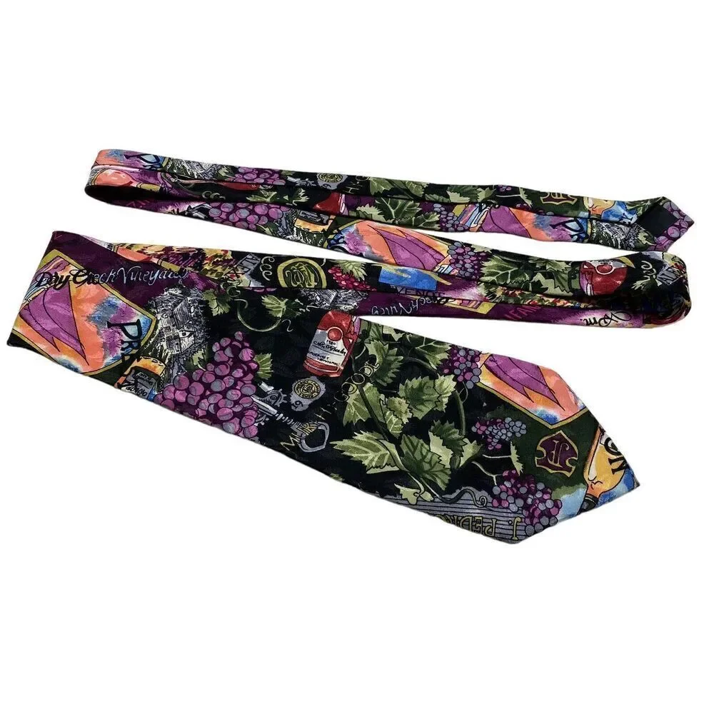 Nicole Miller Tie Men's Necktie Wine Lovers Vineyards Napa Valley